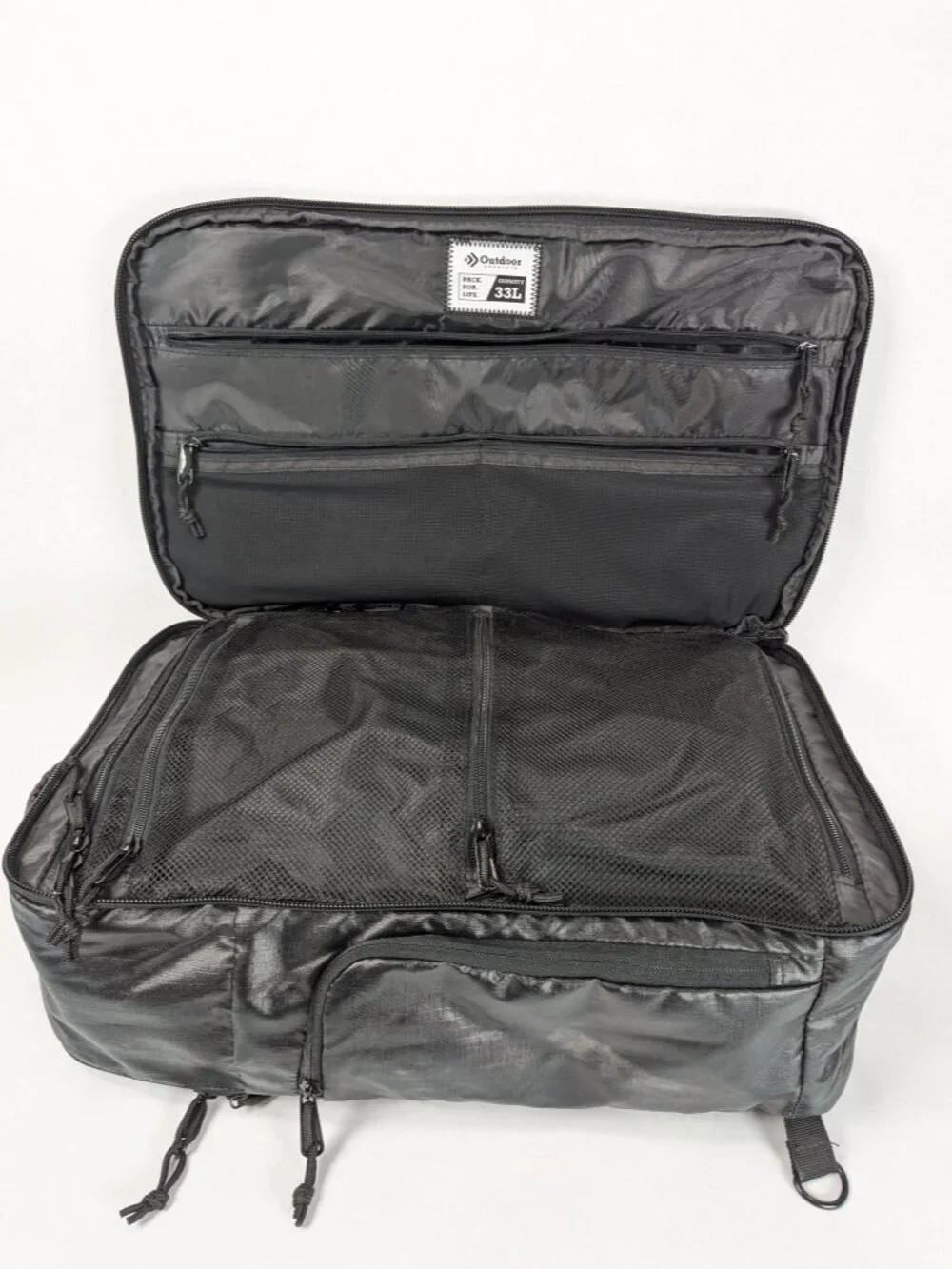 Outdoor Products 33L Travel Backpack Black Convertible Carry-On Bag Lightweight